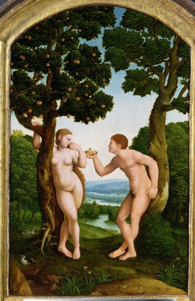 Adam en Eva in het Paradijs door Jan van Scorel